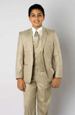 Tazio Boy's 5 Piece Suit In Solid Colors - Vested W/Shirt And Tie -Empire Shop b347 03 1