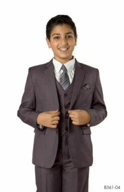 Tazio Boy's 5 Piece Suit With Free Shirt And Tie - Ultra Soft Sharkskin 12 Tazio Boy's 5 Piece Suit With Free Shirt And Tie - Ultra Soft Sharkskin -Empire Shop b361 04 eggplant
