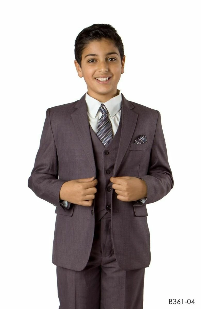 Tazio Boy's 5 Piece Suit With Free Shirt And Tie - Ultra Soft Sharkskin 6 Tazio Boy's 5 Piece Suit With Free Shirt And Tie - Ultra Soft Sharkskin - Image 4