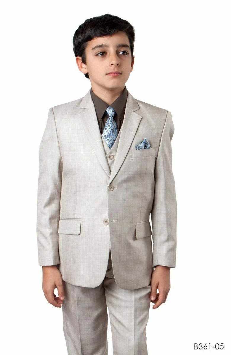 Tazio Boy's 5 Piece Suit With Free Shirt And Tie - Ultra Soft Sharkskin 7 Tazio Boy's 5 Piece Suit With Free Shirt And Tie - Ultra Soft Sharkskin - Image 5