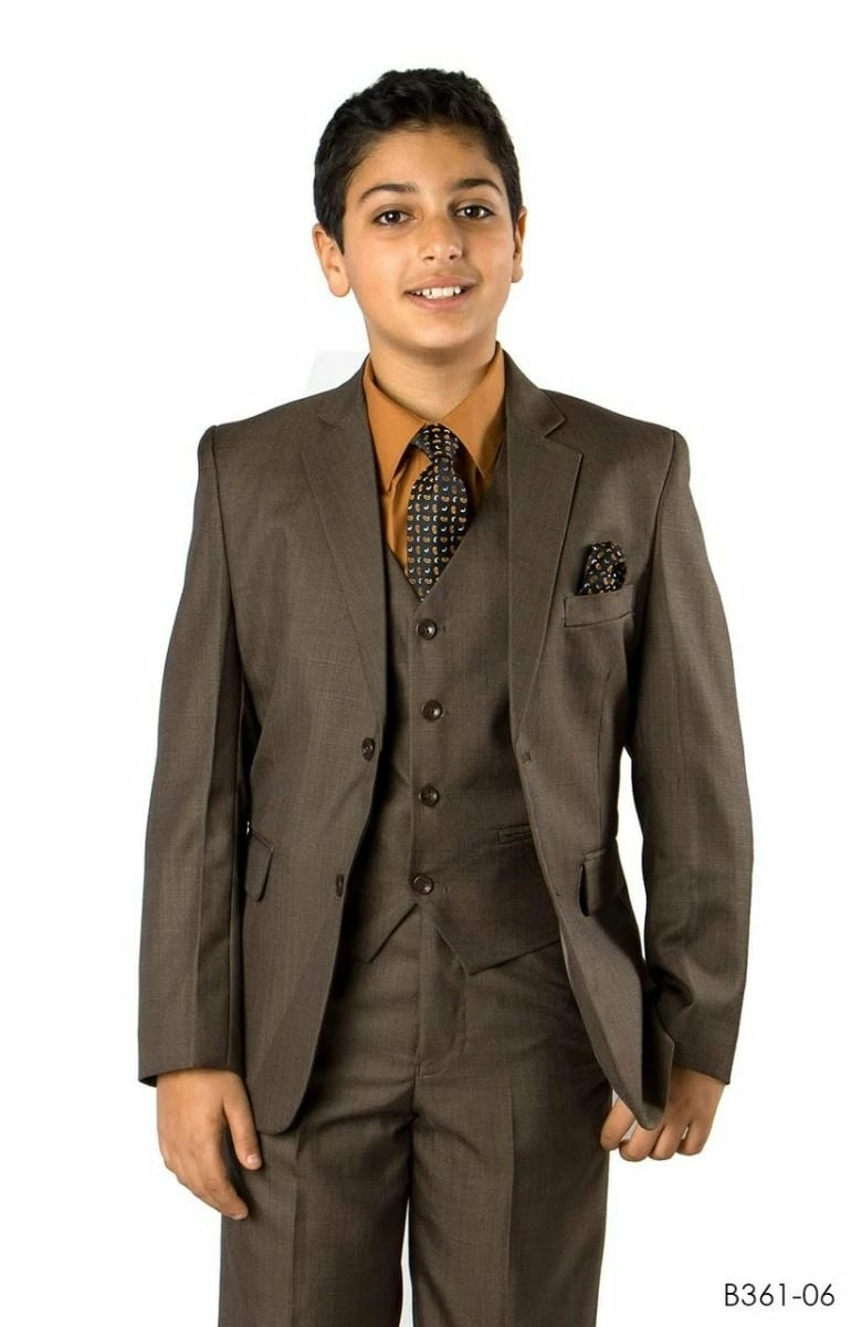 Tazio Boy's 5 Piece Suit With Free Shirt And Tie - Ultra Soft Sharkskin 8 Tazio Boy's 5 Piece Suit With Free Shirt And Tie - Ultra Soft Sharkskin - Image 6