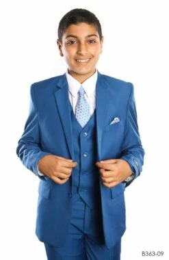 Tazio Boy's 5 Piece Suit With Shirt & Tie - 4 Button Vest -Empire Shop b363indigo