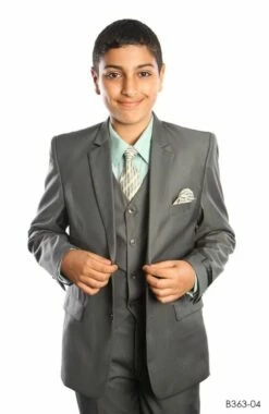 Tazio Boy's 5 Piece Suit With Shirt & Tie - 4 Button Vest -Empire Shop b363mossolive