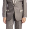 Tazio Boy's 5 Piece Suit In Solid Colors - Two Tone Trim -Empire Shop b365 grey