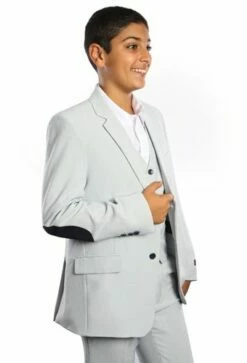 Tazio Boy's 3 Piece Houndstooth Suit - Elbow Patches -Empire Shop b367us 58e7e2d70f803