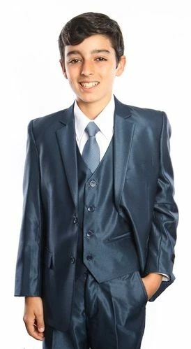 Tazio Boy's 5 Piece Suit Vested W/Shirt, Tie & Hanky - Sharkskin 3 Tazio Boy's 5 Piece Suit Vested W/Shirt, Tie & Hanky - Sharkskin