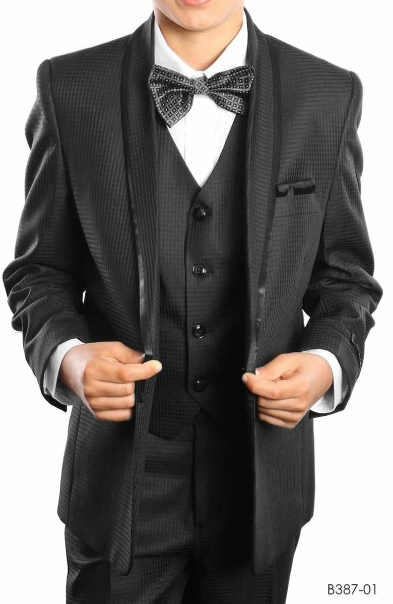 Tazio Boy's 5 Piece Suit With Shirt & Tie - Shawl Lapel 3 Tazio Boy's 5 Piece Suit With Shirt & Tie - Shawl Lapel