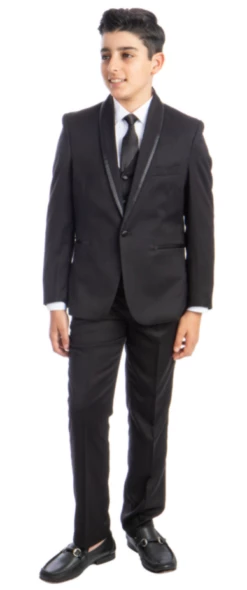 Tazio Boy's 5 Piece Suit With Shirt & Tie - Stylish Accents -Empire Shop b393black
