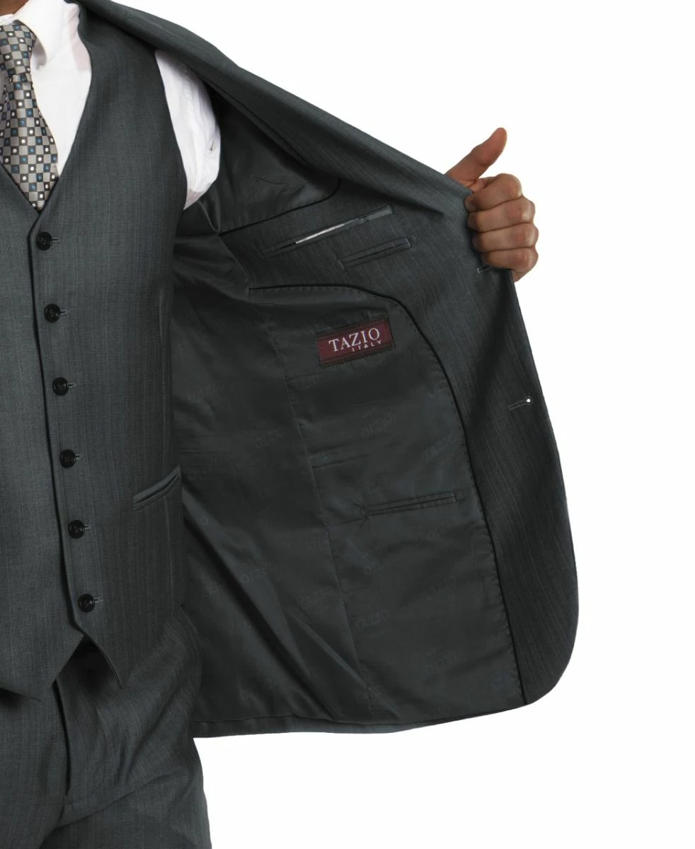 Tazio Boy's 5 Piece Suit With Shirt & Tie - Classic Executive 5 Tazio Boy's 5 Piece Suit With Shirt & Tie - Classic Executive - Image 3