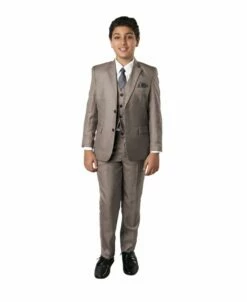 Tazio Boy's 5 Piece Suit With Shirt & Tie - Classic Executive 20 Tazio Boy's 5 Piece Suit With Shirt & Tie - Classic Executive -Empire Shop b394 grey