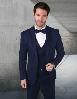 Statement Men's Modern Fit Tuxedo - Deep Peak Lapel -Empire Shop belagio15 navy