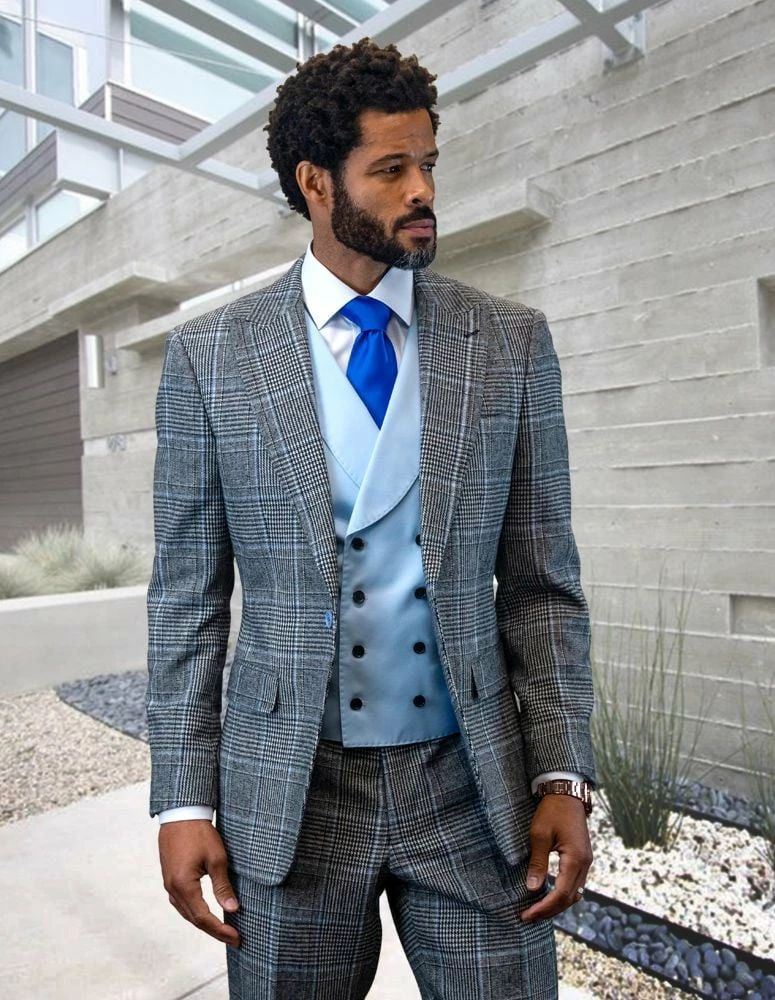 Statement Men's 100% Wool 3 Piece Suit - Vibrant Colors 5 Statement Men's 100% Wool 3 Piece Suit - Vibrant Colors - Image 3