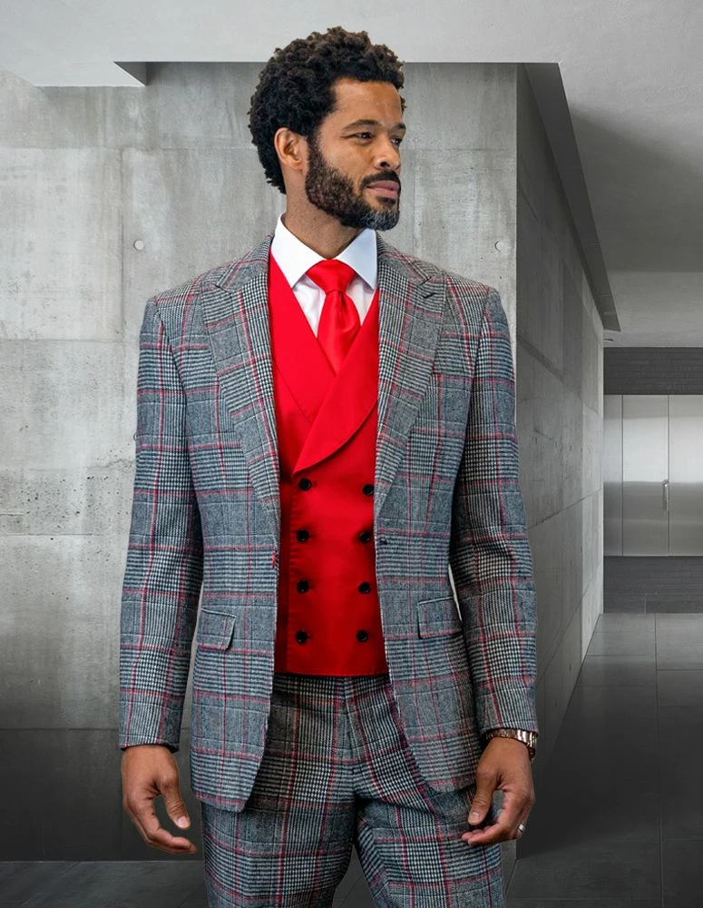 Statement Men's 100% Wool 3 Piece Suit - Vibrant Colors 7 Statement Men's 100% Wool 3 Piece Suit - Vibrant Colors - Image 5