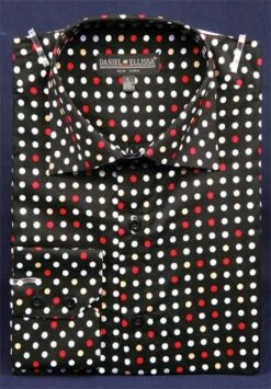 Daniel Ellissa Men's Fashion Dress Shirt - Multicolor Polka Dot 9 Daniel Ellissa Men's Fashion Dress Shirt - Multicolor Polka Dot -Empire Shop black red 7