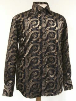 Daniel Ellissa Men's Fashion Dress Shirt - Abstract Flower Pattern -Empire Shop black tan