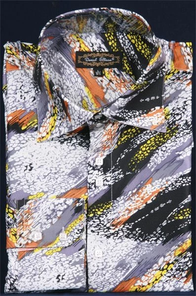 Daniel Ellissa Men's Fashion Dress Shirt - Painted Swirl Design 5 Daniel Ellissa Men's Fashion Dress Shirt - Painted Swirl Design - Image 3