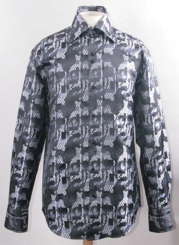 Daniel Ellissa Men's Fashion Dress Shirt - Paisley Checker 3 Daniel Ellissa Men's Fashion Dress Shirt - Paisley Checker