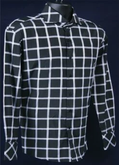 Daniel Ellissa Men's Fashion Dress Shirt - Windowpane Check