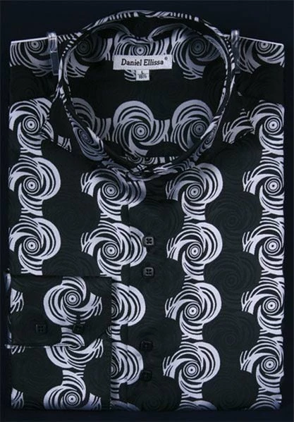 Daniel Ellissa Men's Fashion Dress Shirt - Swirled Print 3 Daniel Ellissa Men's Fashion Dress Shirt - Swirled Print - Image 2
