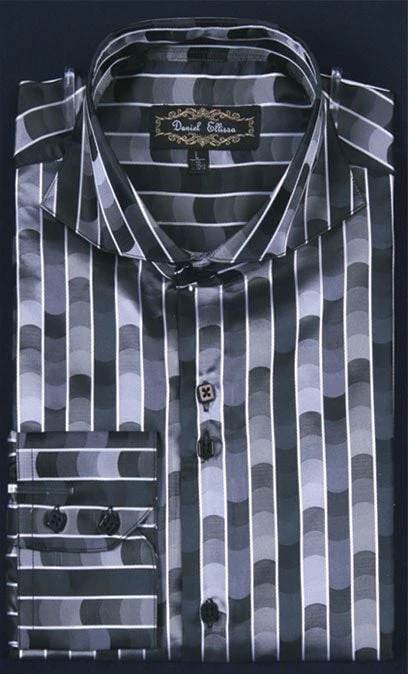 Daniel Ellissa Men's Fashion Dress Shirt - Multi Brick Print 4 Daniel Ellissa Men's Fashion Dress Shirt - Multi Brick Print - Image 2