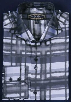 Daniel Ellissa Men's Fashion Dress Shirt - Rugged Checker 11 Daniel Ellissa Men's Fashion Dress Shirt - Rugged Checker -Empire Shop blackwhite 1