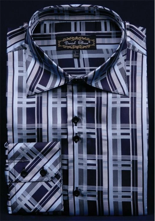 Daniel Ellissa Men's Fashion Dress Shirt - Layered Windowpane 9 Daniel Ellissa Men's Fashion Dress Shirt - Layered Windowpane - Image 7