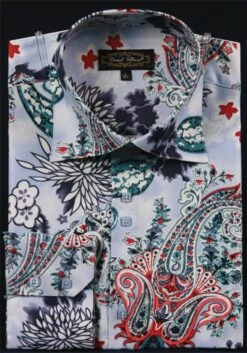 Daniel Ellissa Men's Fashion Dress Shirt - Varied Floral Pattern -Empire Shop blue 21 1