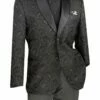 Vinci Men's 2 Button Sport Coat - Vibrant Jacquard -Empire Shop bm 1 black