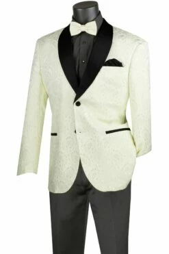 Vinci Men's 2 Button Sport Coat - Vibrant Jacquard -Empire Shop bm 1 white