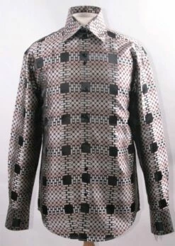 Daniel Ellissa Men's Fashion Dress Shirt - Unique Windowpane 7 Daniel Ellissa Men's Fashion Dress Shirt - Unique Windowpane -Empire Shop brown 11