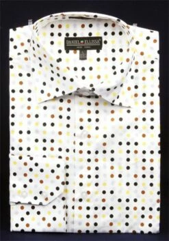 Daniel Ellissa Men's Fashion Dress Shirt - Multicolor Polka Dot 8 Daniel Ellissa Men's Fashion Dress Shirt - Multicolor Polka Dot -Empire Shop brown 2 14