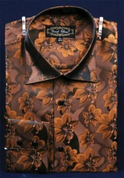 Daniel Ellissa Men's Fashion Dress Shirt - Fancy Floral Print 16 Daniel Ellissa Men's Fashion Dress Shirt - Fancy Floral Print -Empire Shop brown 2 4 1