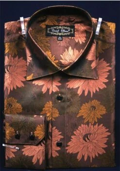 Daniel Ellissa Men's Fashion Dress Shirt - Sunflower Pattern -Empire Shop brown 2 6