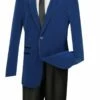 Vinci Men's Luxurious Velvet Slim Sport Coat - Faux Leather Trim -Empire Shop bs 02 french blue