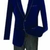 Vinci Men's Velvet Slim Outlet Sport Coat - Faux Leather Trim -Empire Shop bs 02 navy 11