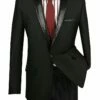 Vinci Men's Slim Sharkskin Sport Coat - Sequin Shawl Lapel