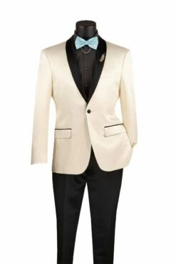 Vinci Men's Slim Fit Sport Coat - Narrow Shawl Lapel -Empire Shop bst 1 champagne beige 1 1