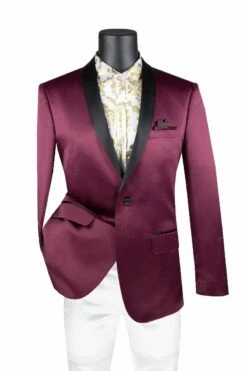 Vinci Men's Slim Fit Sport Coat - Narrow Shawl Lapel
