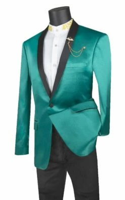 Vinci Men's Slim Fit Sport Coat - Narrow Shawl Lapel -Empire Shop bst 1 green
