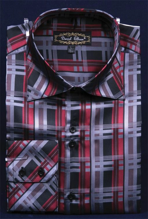 Daniel Ellissa Men's Fashion Dress Shirt - Layered Windowpane 6 Daniel Ellissa Men's Fashion Dress Shirt - Layered Windowpane - Image 4