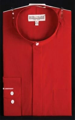 Daniel Ellissa Men's Outlet Banded Collar Dress Shirt - Solid Color