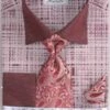 Fratello Men's French Cuff Dress Shirt Set - Tone On Tone -Empire Shop burgundy 14