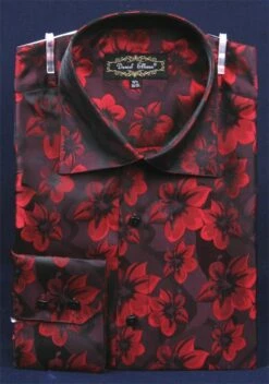 Daniel Ellissa Men's Fashion Dress Shirt - Fancy Floral Print 17 Daniel Ellissa Men's Fashion Dress Shirt - Fancy Floral Print -Empire Shop burgundy 9 1