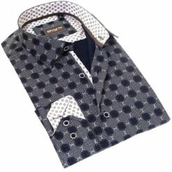 Gravity By Statement Men's Long Sleeve 100% Cotton Shirt - Stylish Patterns 25 Gravity By Statement Men's Long Sleeve 100% Cotton Shirt - Stylish Patterns -Empire Shop c14.shagreen noir jpg