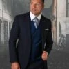 Statement Men's 100% Wool Suit - Tone On Tone Diamonds 2 Statement Men's 100% Wool Suit - Tone On Tone Diamonds -Empire Shop camden navy