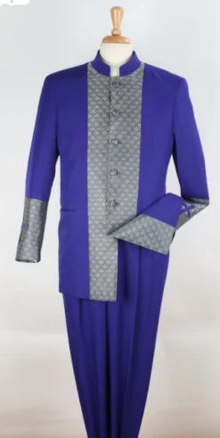 Royal Diamond Men's 2pc Nehru Style Suit - Pastor Church Suit -Empire Shop churchroyal 14