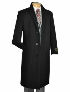 Vinci Men's Full Length Top Coat - Cashmere Blend