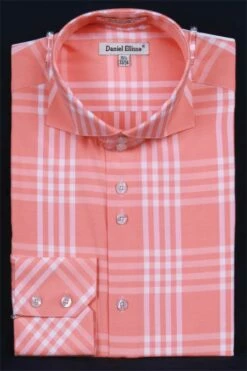 Daniel Ellissa Men's Fashion Dress Shirt - Checker Pattern