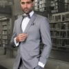 Statement Men's 3 Piece Ultra Slim Fit Wool Suit - Solid Colors