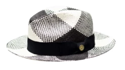 Bruno Capelo Men's Fedora Style Straw Hat - Two Tone Weave